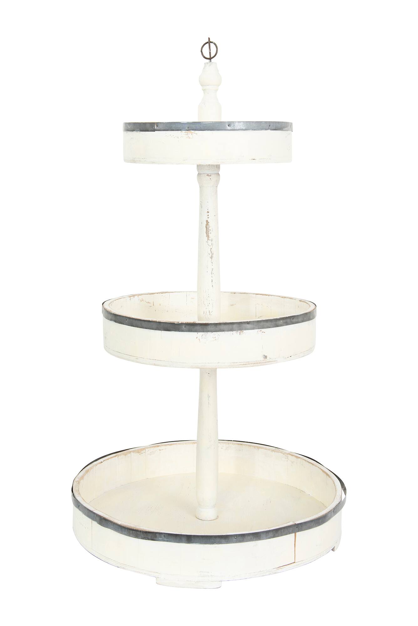 Hello Honey® 26.5" Decorative Wood & Tin 3 Tier Tray